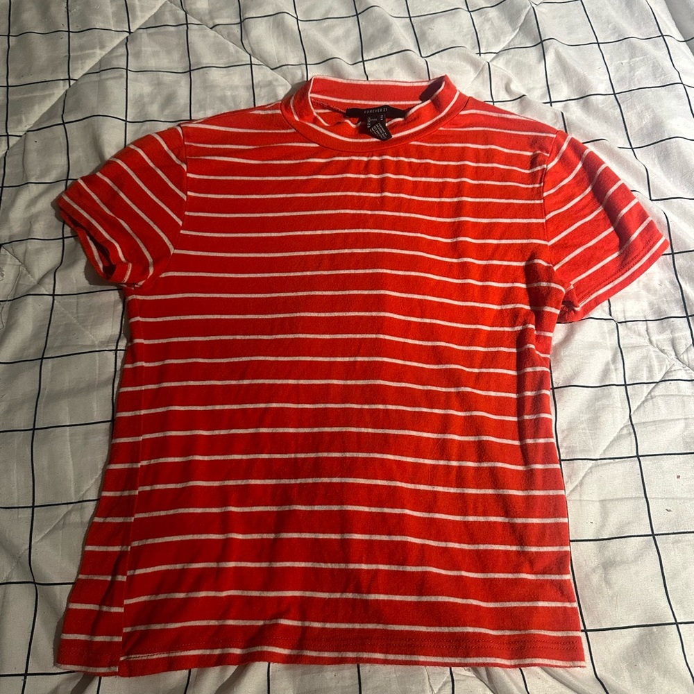 red and white striped shirt